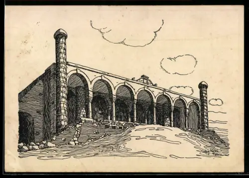 Künstler-AK Täbris, Ainal-Senal, Imamsadé