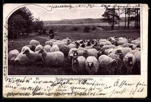 AK Schnuckenherde mit Schäfer