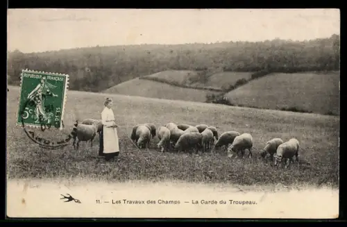 AK Les Traveaux des Champs, La Garde du Troupeau