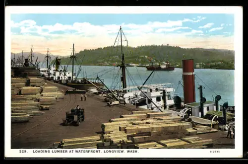 AK Longview, WA, Loading Lumber at Waterfront