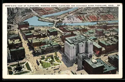 AK Cleveland, OH, Hotel Cleveland and Cuyahoga River