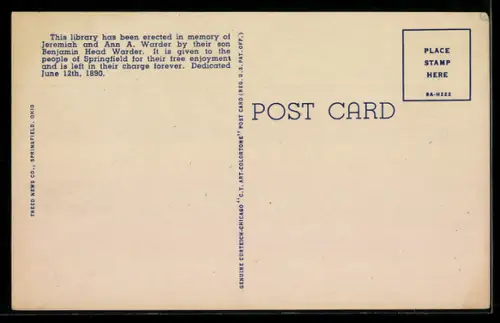 AK Springfield, OH, The Warder Public Library