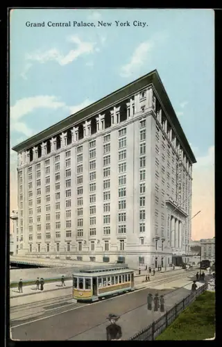 AK New York, NY, Grand Central Palace, Strassenbahn