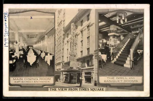 AK New York, NY, View from Times Square, Restaurant Rosoff`s