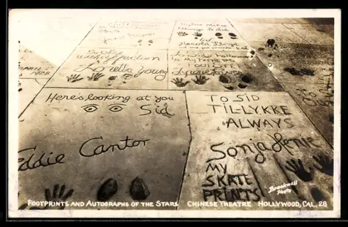 AK Hollywood, CA, Footprints and Autographs of the Stars in front of the Chinese Theatre