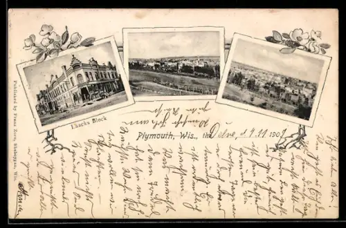 AK Plymouth, WI, Laacks Block, Panorama