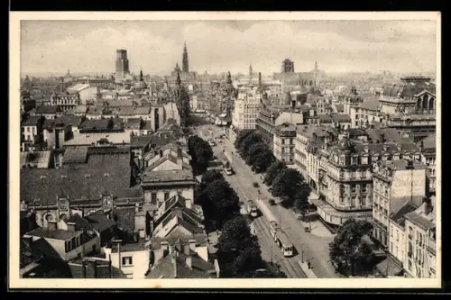 AK Anvers, Panorama de l`Avenue de Keyser, Strassenbahn