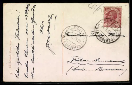 AK Napoli, Piazza e Corso Garibaldi, Strassenbahn