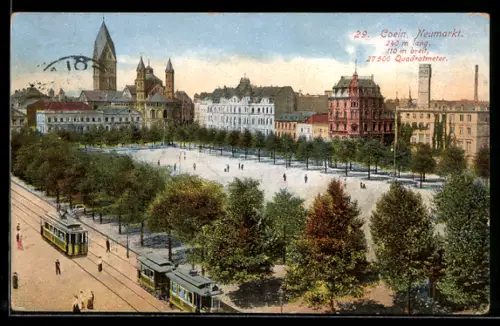 AK Köln, Strassenbahn am Neumarkt