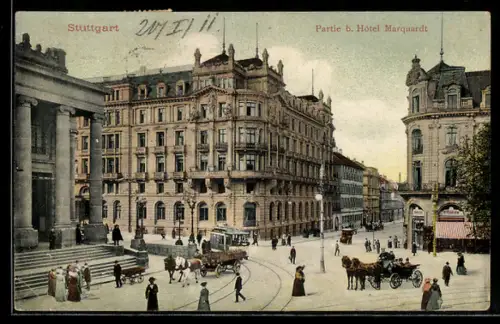 AK Stuttgart, Partie b. Hotel Marquardt