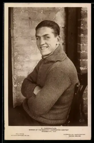 AK Boxer G. Carpenter lächelnd im Porträt