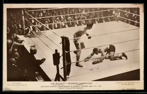 AK Boxer Joe Beckett und Georges Carpentier im Ring