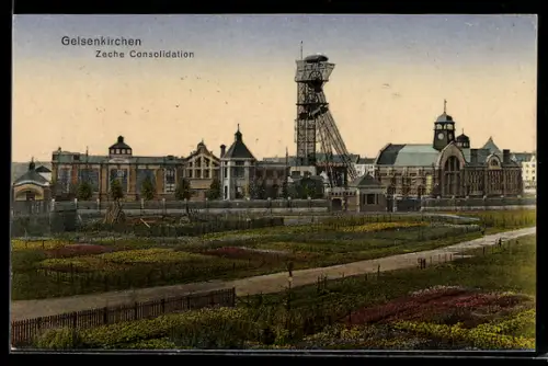 AK Gelsenkirchen, Zeche Consolidation mit Umgebung, Kohlebergwerk