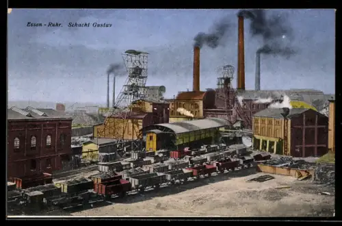 AK Essen / Ruhr, Kohle-Förderung im Schacht Gustav