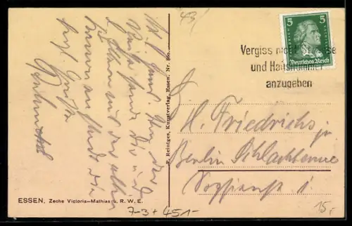 AK Essen, Zeche Victoria-Mathias u. R.W.E.