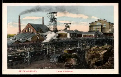 AK Gelsenkirchen, Teilansicht der Kohlenzeche Rheinelbe