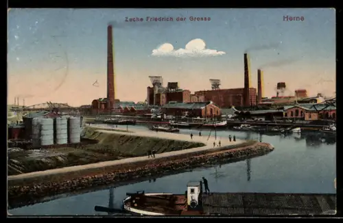 AK Herne, Blick auf die Zeche Friedrich der Grosse