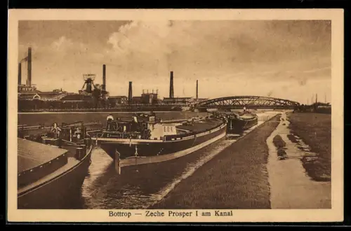 AK Bottrop, Zeche Prosper I am Kanal, Lastkahn