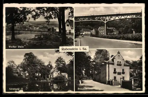AK Rabenstein /Sa., Weisser Stein, Schäferei, Brauerei