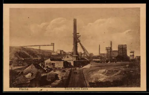 AK Herne, Zeche Mont Cenis, Sicht zum Kohlewerk