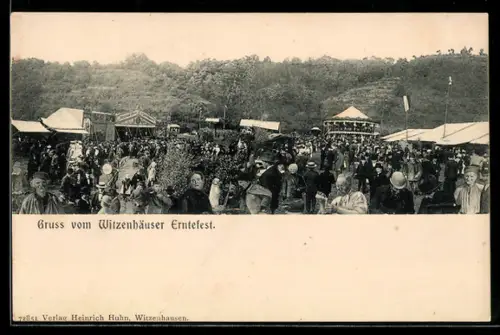 AK Witzenhausen, Szene auf dem Ernstefest mit Karussell