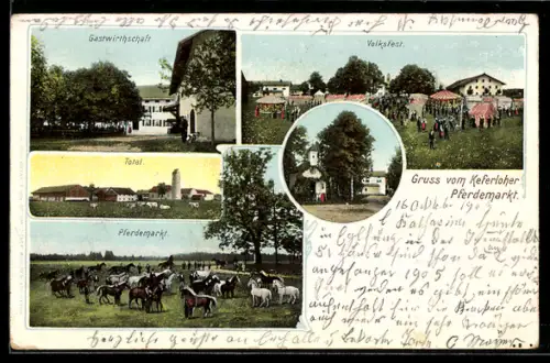 AK Keferloh, Volksfest, Gastwirtschaft, Totalansicht, Pferdemarkt