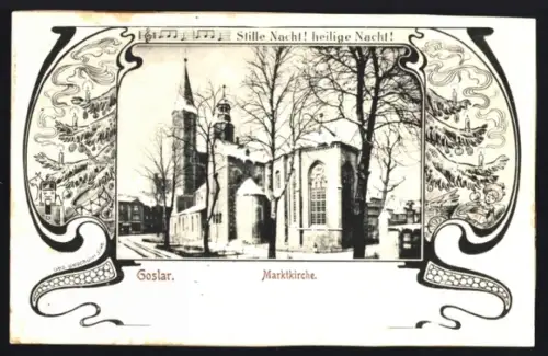 AK Goslar, Blick zur Marktkirche