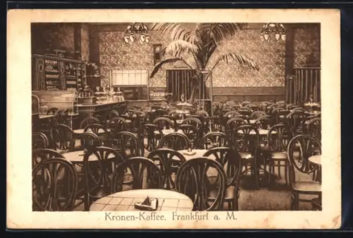 AK Frankfurt a. M., Kronen-Cafe, Innenansicht