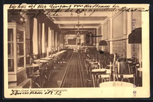 AK Frankfurt a. M., Cafe Orest, Teilansicht