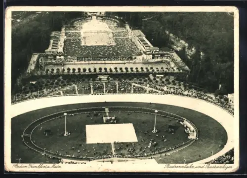 AK Frankfurt-Niederrad, Stadion, Radrennbahn und Badeanlagen