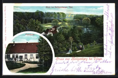 AK Vilsen, Forsthaus Heiligenberg, Blick ins Heiligenberger Tal