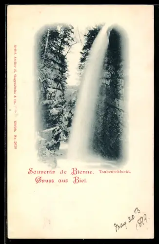 AK Biel, Taubenschlucht, Wasserfall