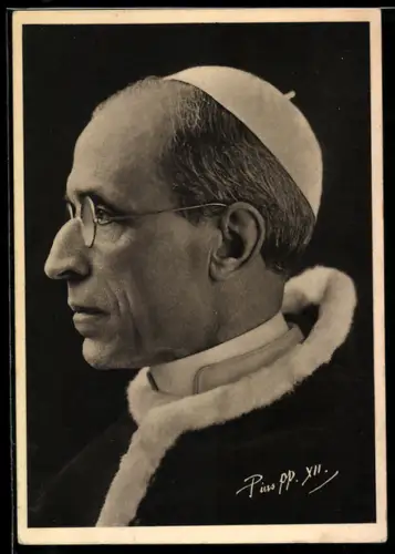 AK Papst Pius XII. Seitenansicht des Kopfes