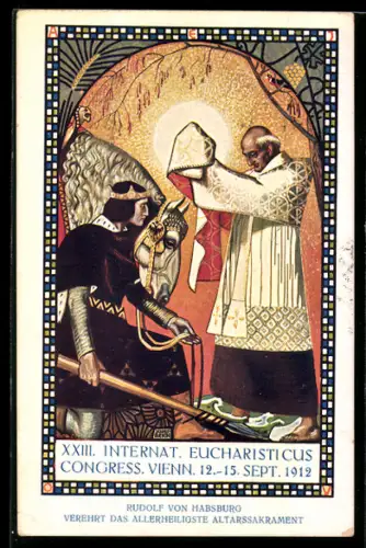AK Wien, XXIII Internat Evcharistischer Kongress 12.-15. September 1912, Krönungsdarstellung