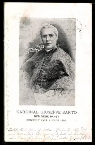 AK Kardinal Giuseppe Sarto, der neue Papst, gewählt am 4. August 1903