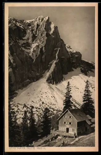 AK Otto-Mayr-Hütte, Blick auf die Berghütte
