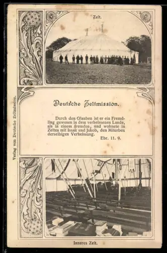 AK Deutsche Zeltmission, Zelt, Innenansicht