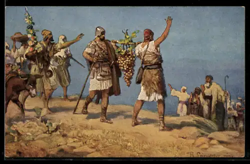 AK die Kundschafter kehren aus Kanaan zurück, Bibel