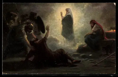 Künstler-AK Saul bei der Wahrsagerin