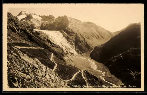 AK Grimselstrasse, Rhonegletscher und Furka