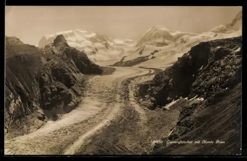 AK Gornergletscher mit Monte Rosa
