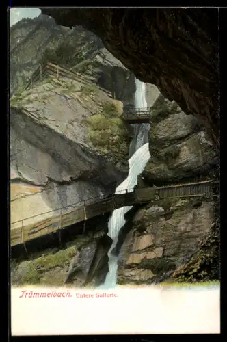 AK Trümmelbach, Untere Galerie, Wasserfall