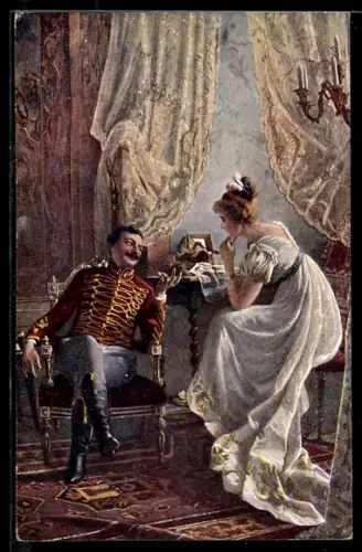 AK Soldat erzählt seiner Liebsten Kriegsgeschichten