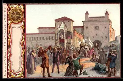 Künstler-AK Benedicta a S.S. Papa Leo XIII die Septembris MDCCCIC