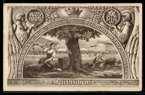 AK Mariaschein, Schmerzensreiche Mutter Gottes, hl. Maria, beschütze und beschirme uns!