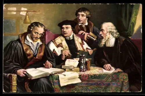 Künstler-AK Martin Luther und weitere Reformatoren