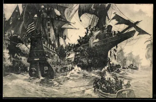 Künstler-AK Hans Bohrdt: Seekrieg der Lübecker