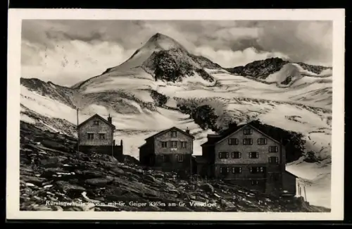 AK Kürsingerhütte, Berghütte mit Gr. Geiger am Gr. Venediger
