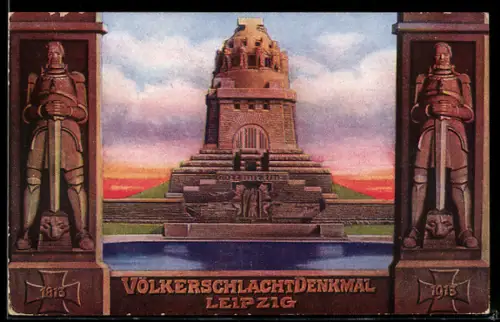 AK Leipzig, Völkerschlachtdenkmal, offizielle Postkarte zur Weihe des Denkmals 1913