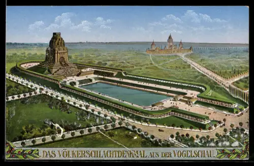 AK Leipzig, Völkerschlachtdenkmal, Luftbild